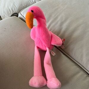 Pinky beanie baby vintage 90s toy has tags